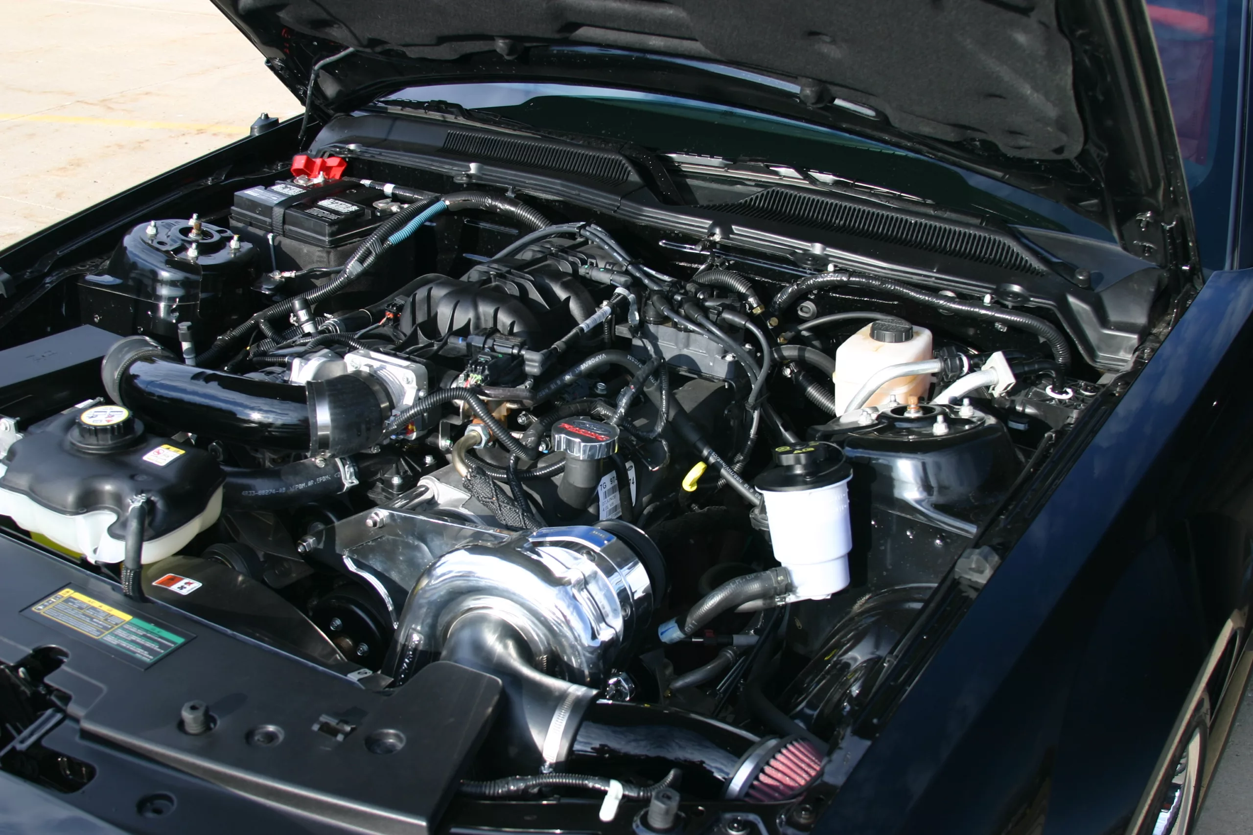 2007 Ford Mustang V6 ProCharged Black Underhood