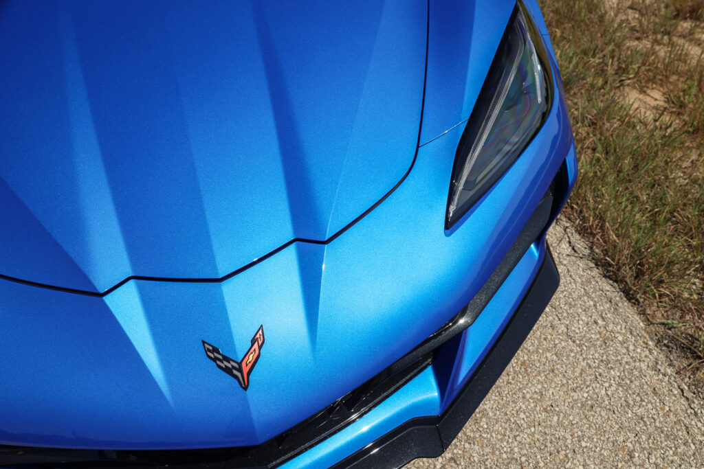 ProCharged Blue Corvette C8 E-Ray front nose