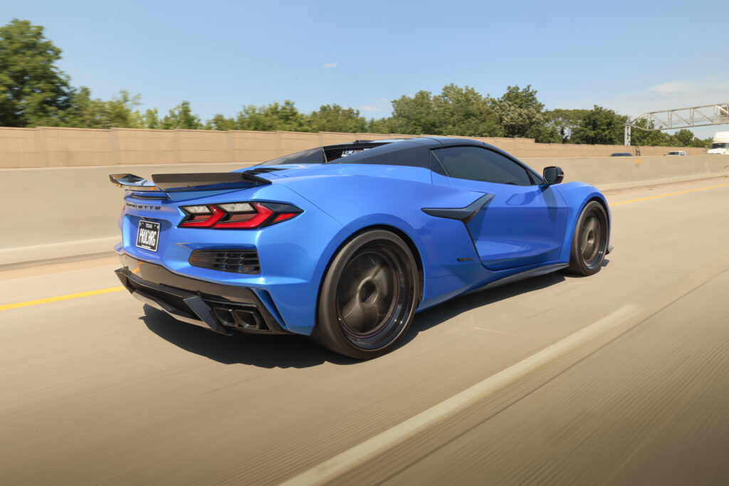 ProCharged Blue Corvette C8 E-Ray Rear