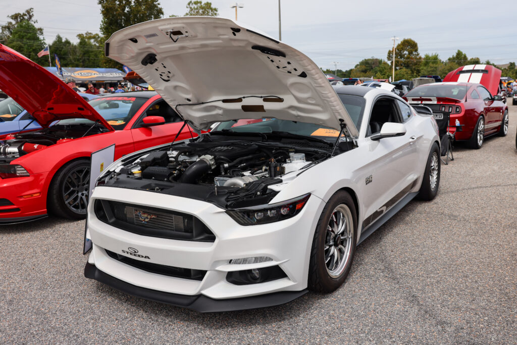 White ProCharged Ford Mustang