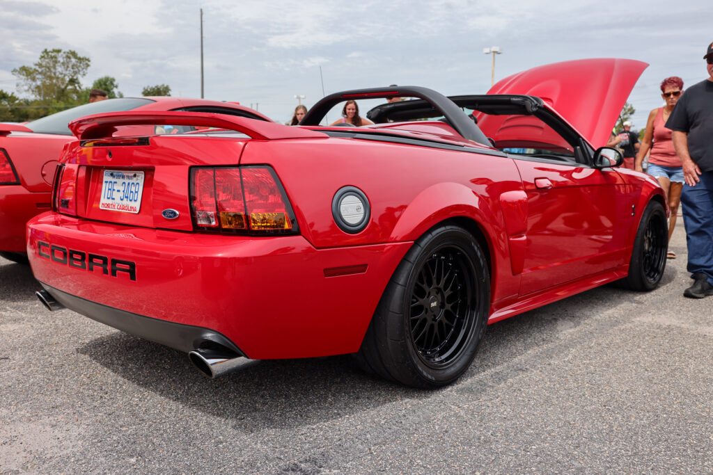 Red procharged ford mustang