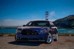 Blue Charger Golden Gate Bridge